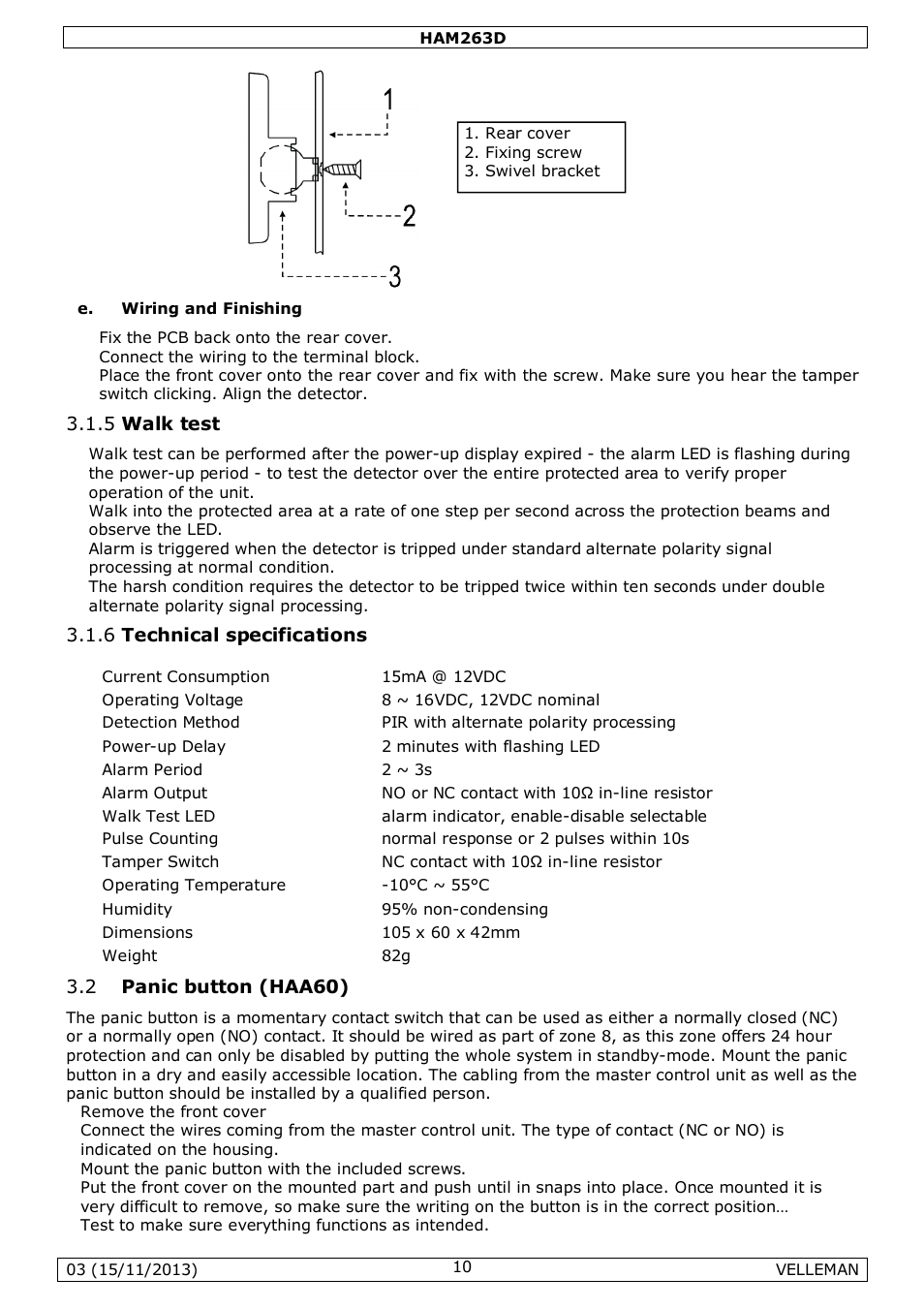 Velleman HAM263D User Manual | Page 10 / 88