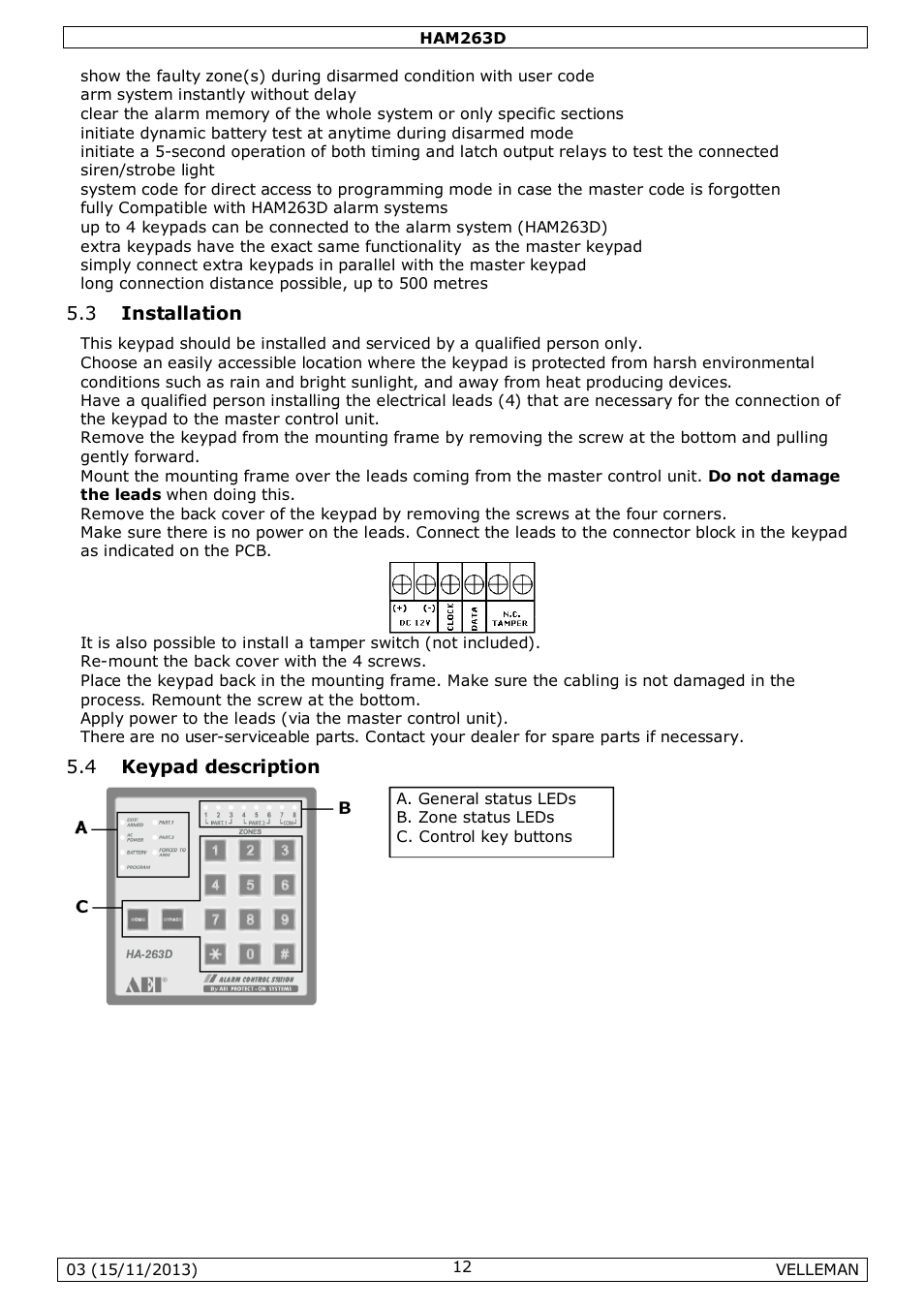 Velleman HAM263D User Manual | Page 12 / 88