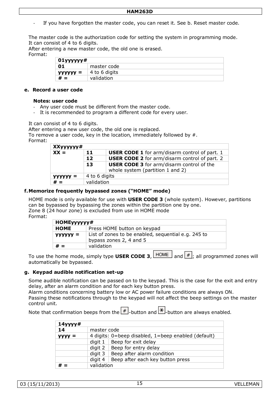 Velleman HAM263D User Manual | Page 15 / 88