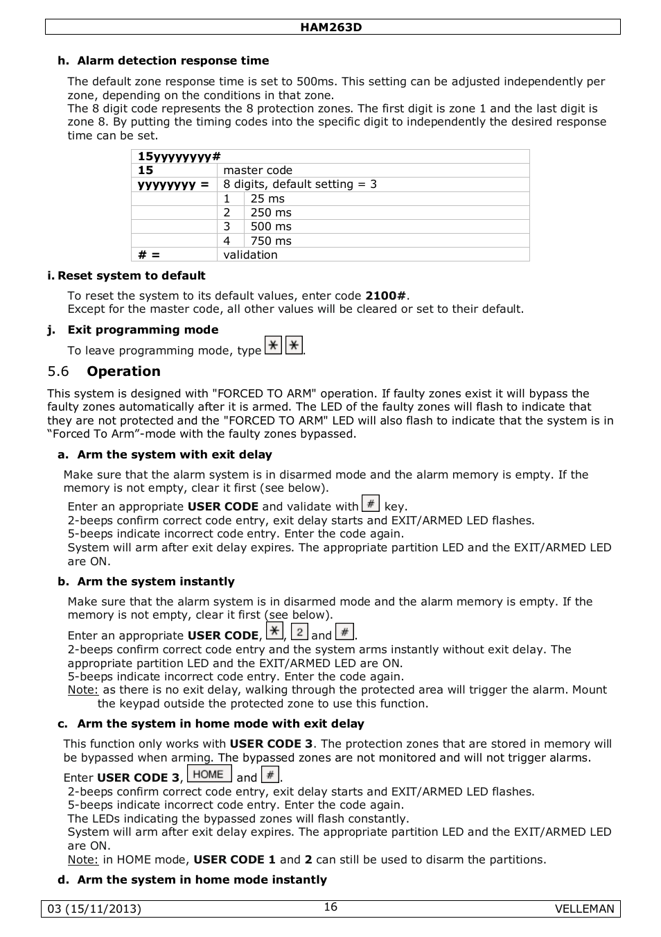 6 operation | Velleman HAM263D User Manual | Page 16 / 88