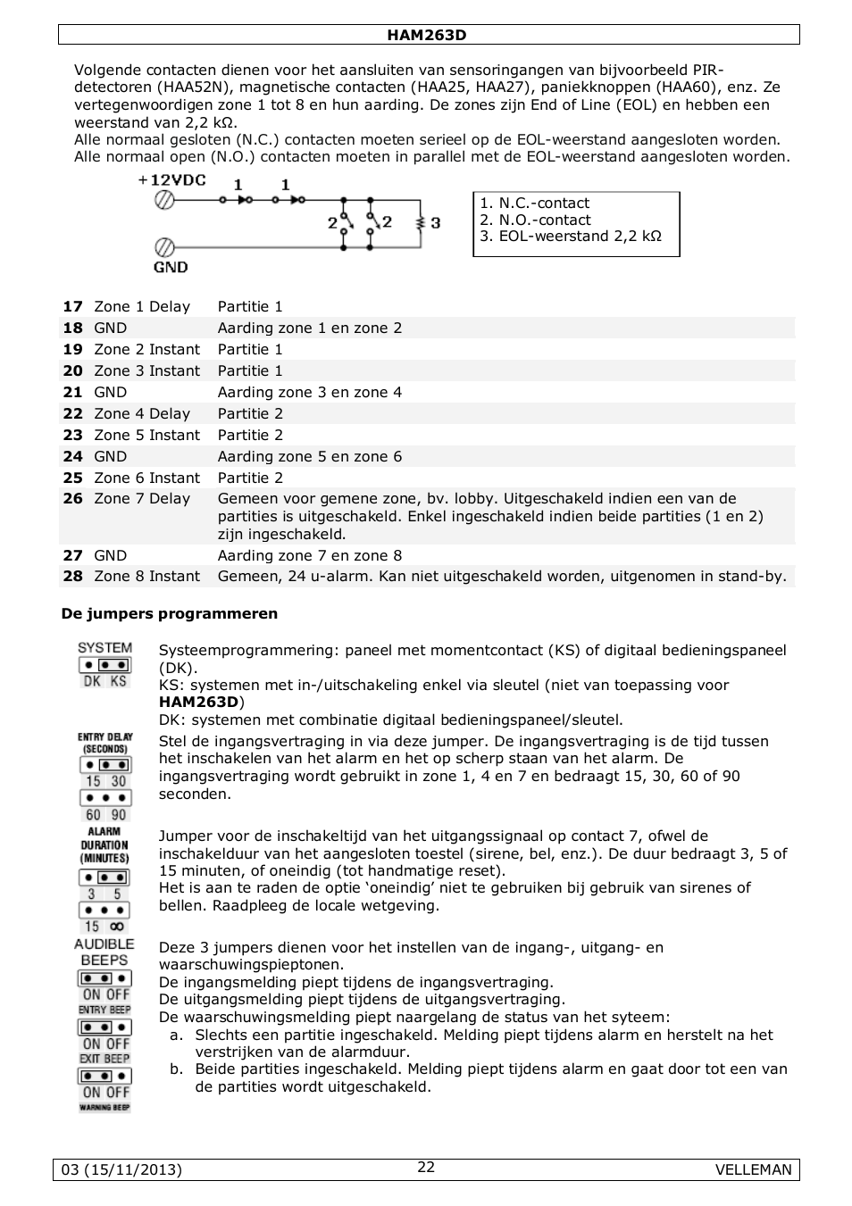 Velleman HAM263D User Manual | Page 22 / 88