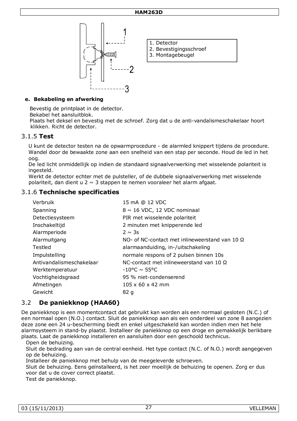 Velleman HAM263D User Manual | Page 27 / 88
