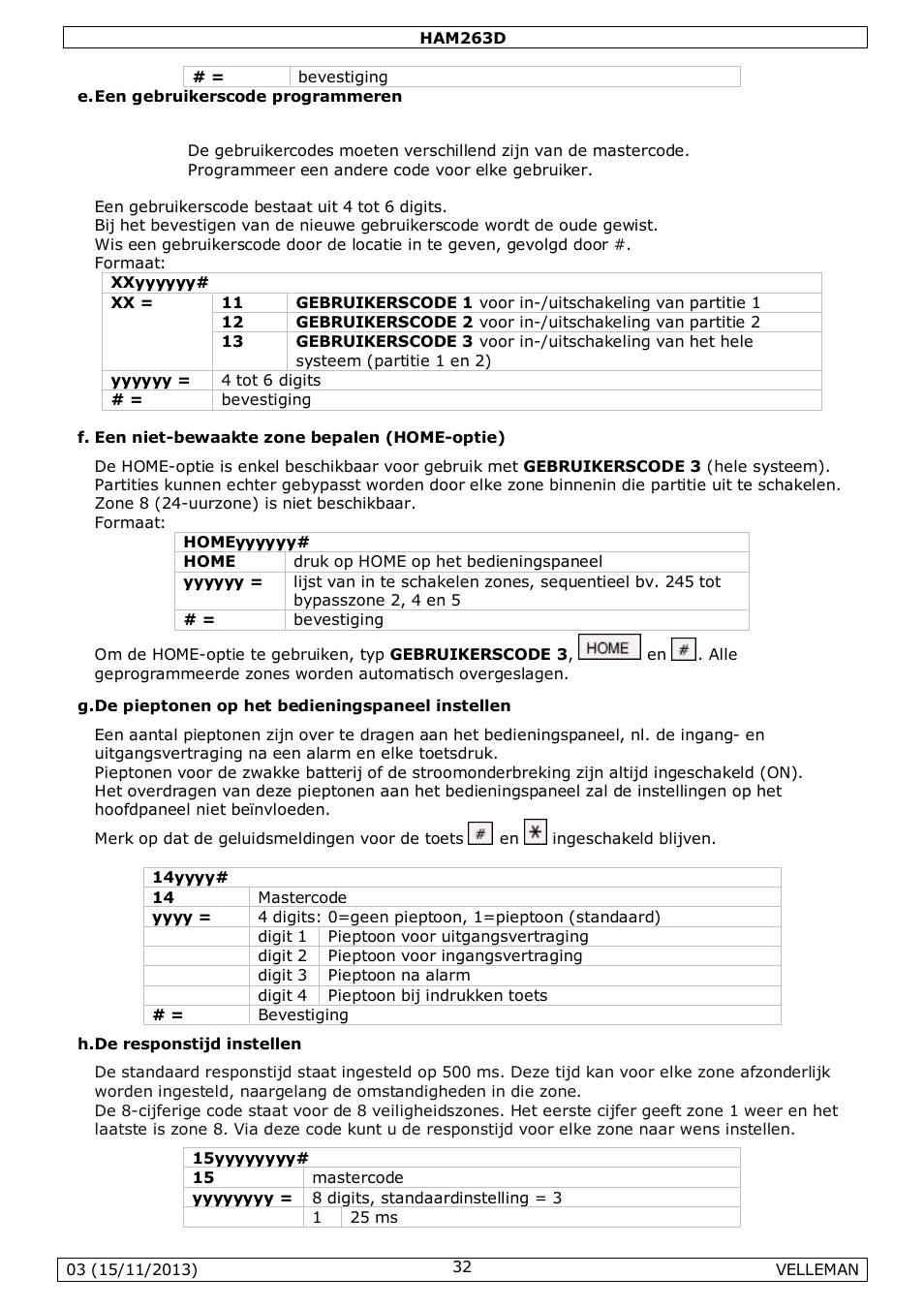 Velleman HAM263D User Manual | Page 32 / 88