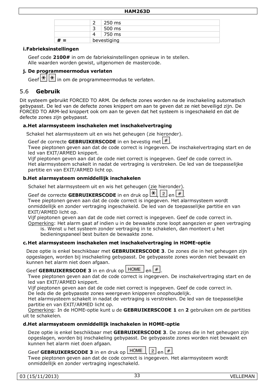 6 gebruik | Velleman HAM263D User Manual | Page 33 / 88