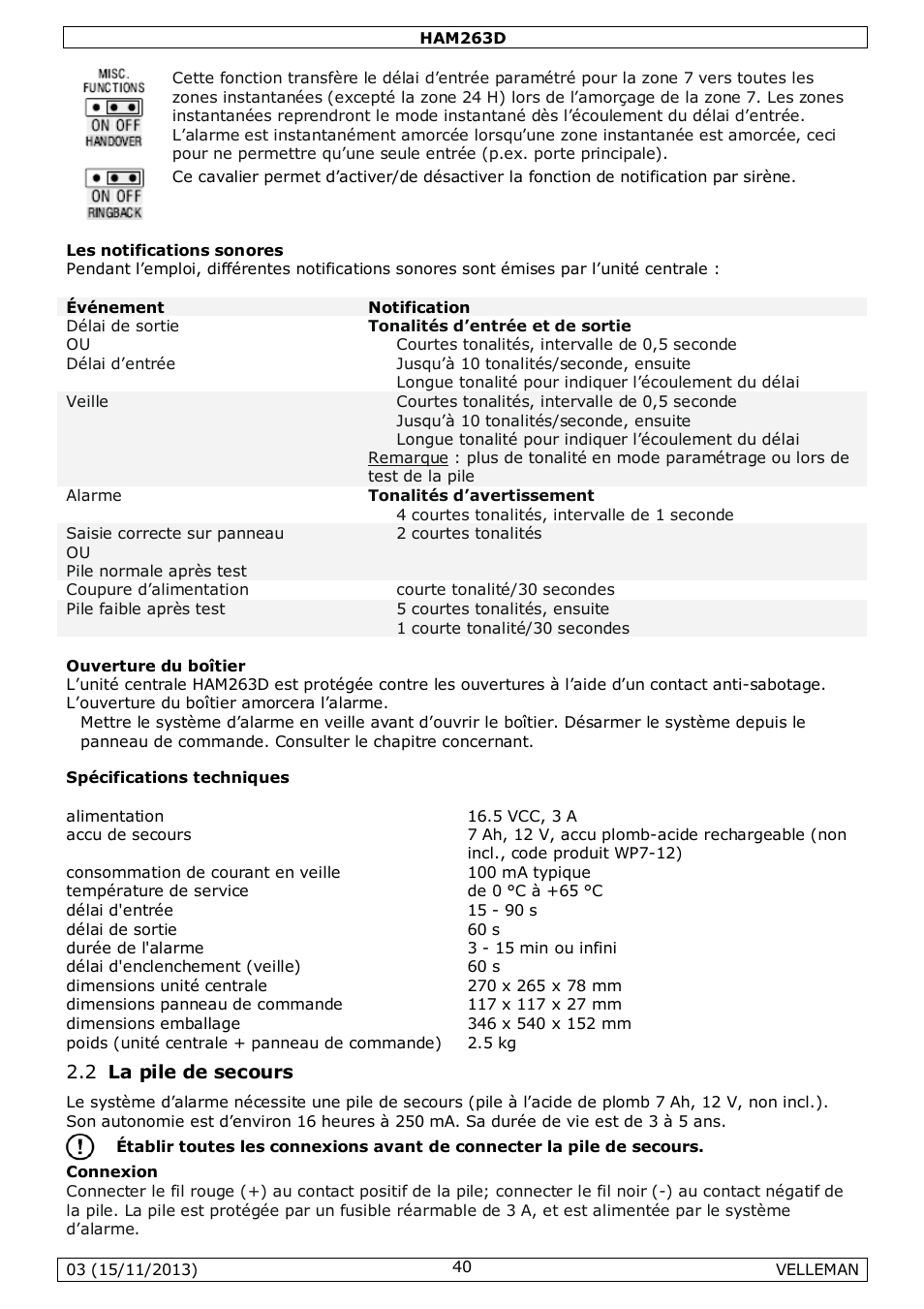 Velleman HAM263D User Manual | Page 40 / 88