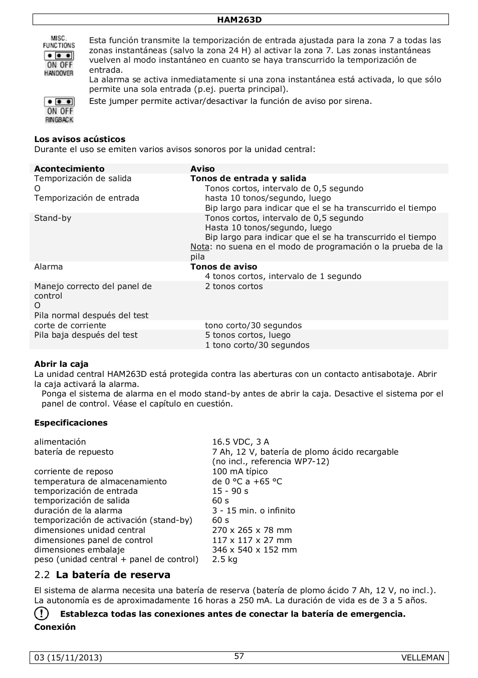 Velleman HAM263D User Manual | Page 57 / 88