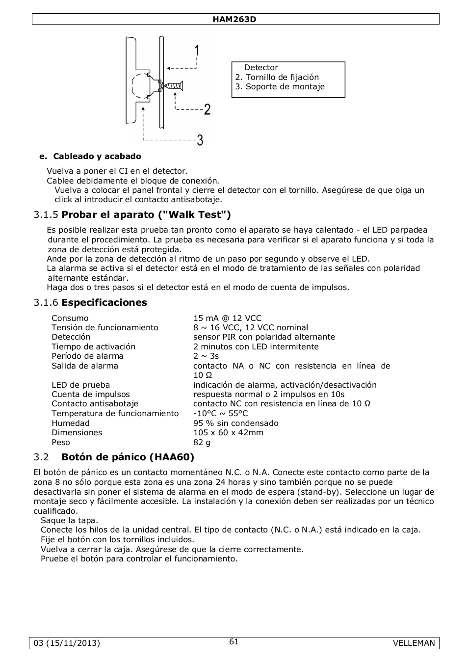 Velleman HAM263D User Manual | Page 61 / 88