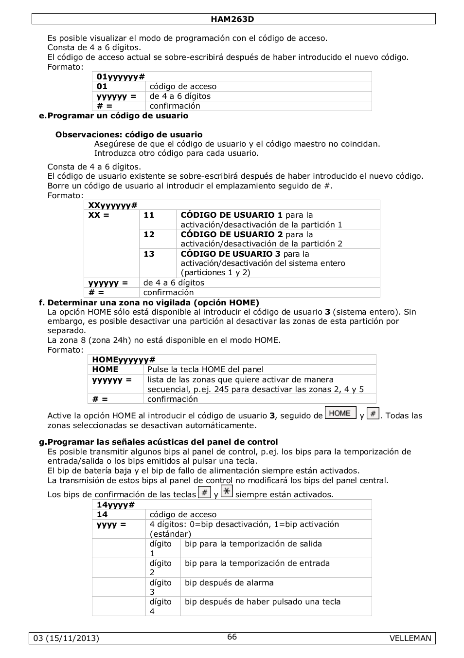 Velleman HAM263D User Manual | Page 66 / 88