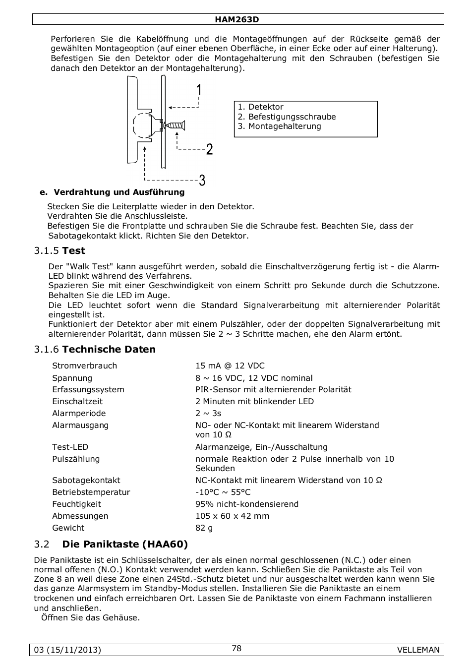 Velleman HAM263D User Manual | Page 78 / 88