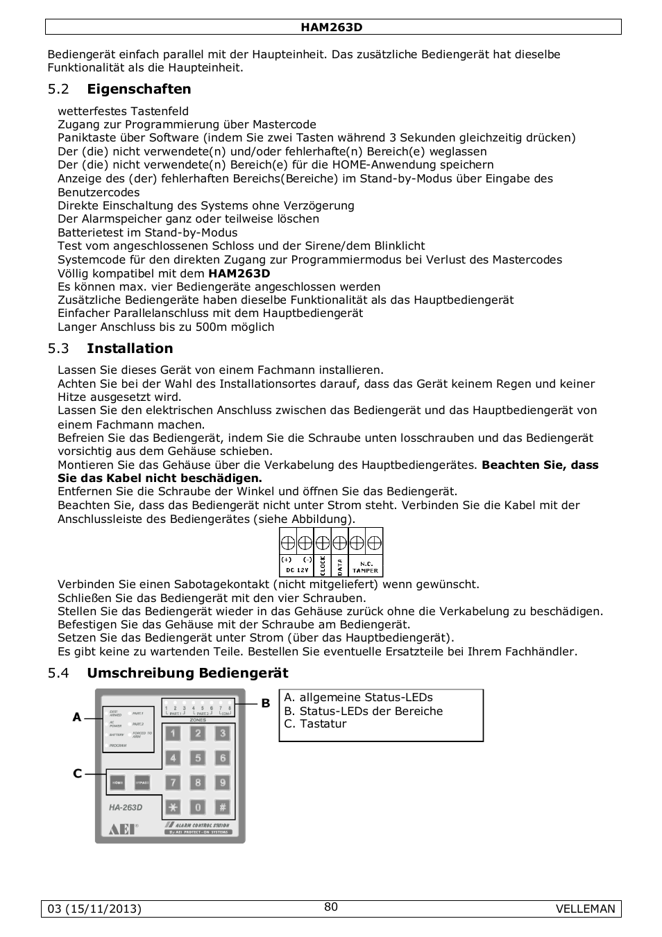 Velleman HAM263D User Manual | Page 80 / 88