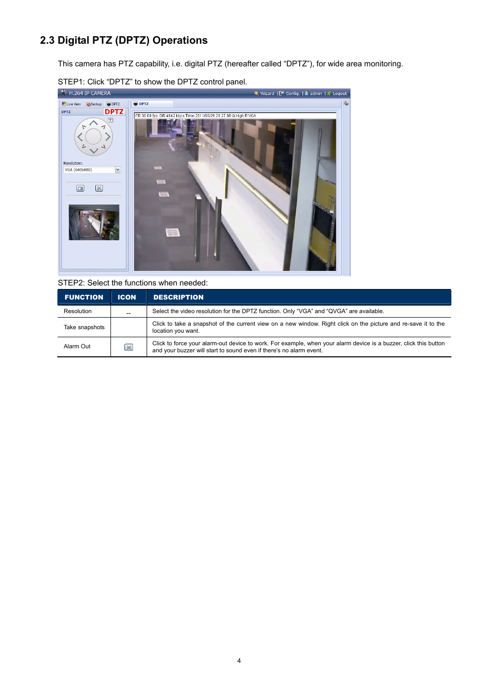 3 digital ptz (dptz) operations | Velleman CAMIP11 Quick Installation Guide User Manual | Page 9 / 65