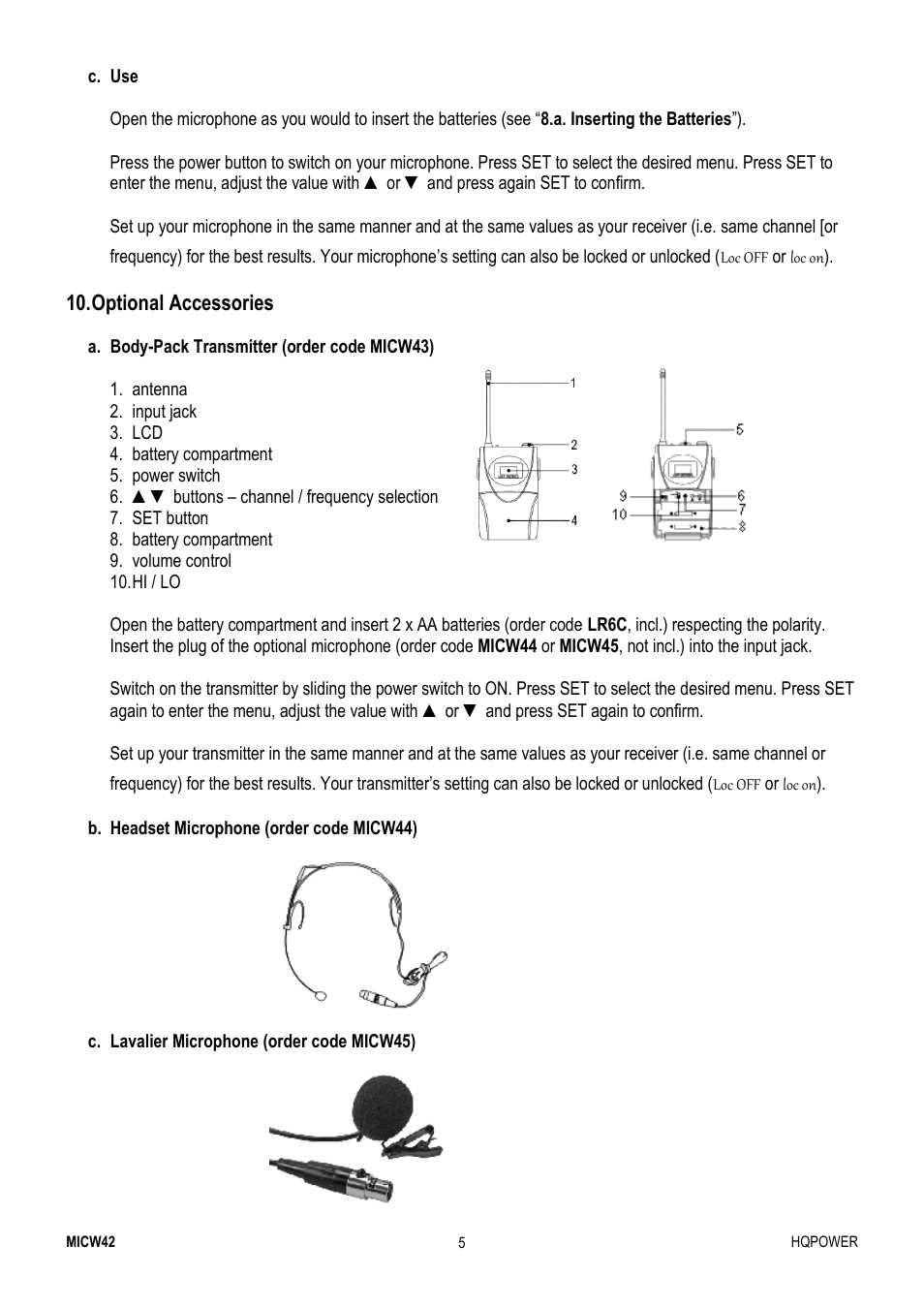 Velleman MICW42 User Manual | Page 5 / 36