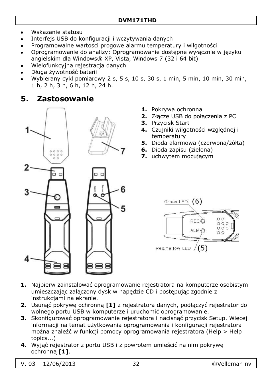 Zastosowanie | Velleman DVM171THD User Manual | Page 32 / 40
