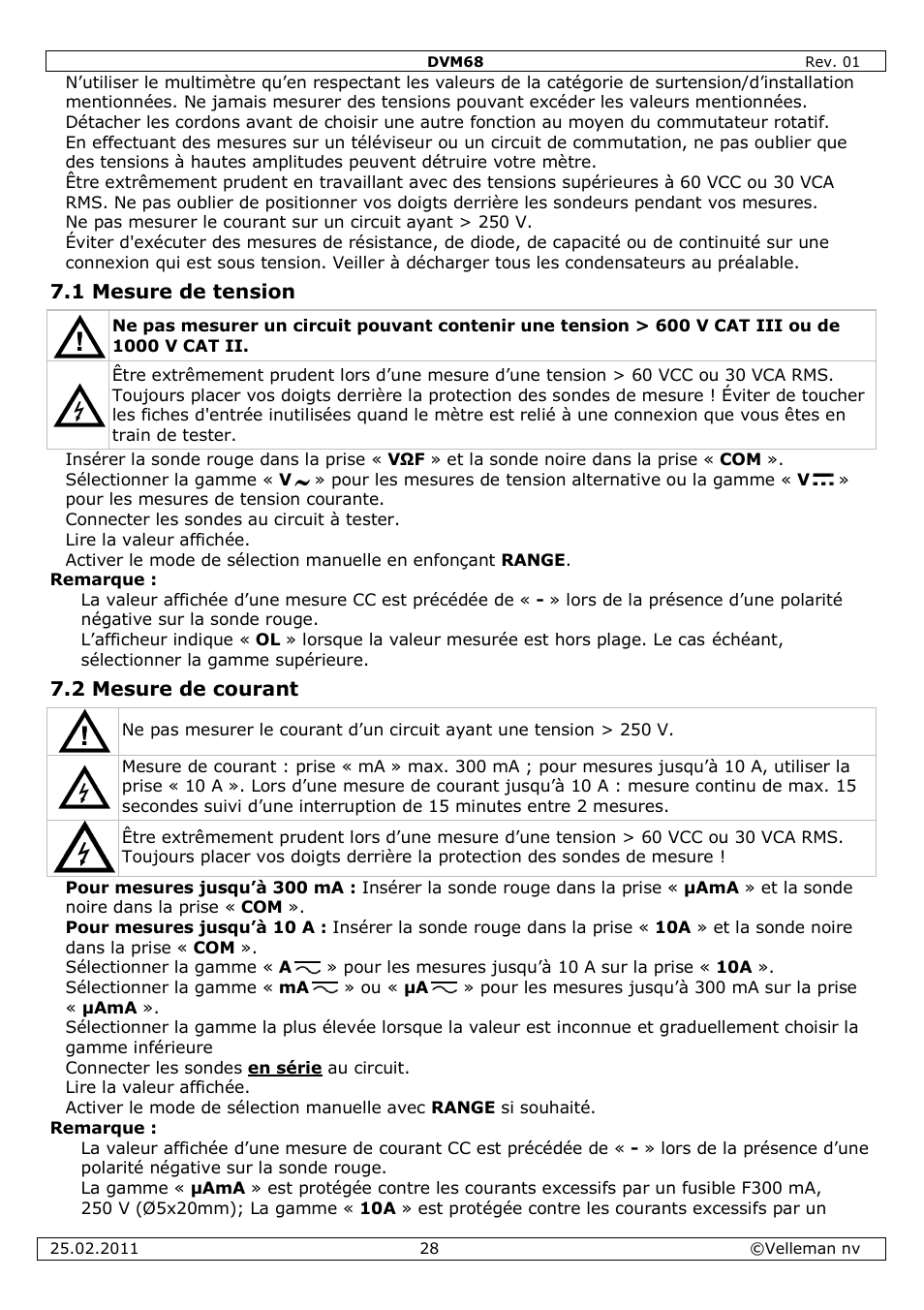 Velleman DVM68 User Manual | Page 28 / 55