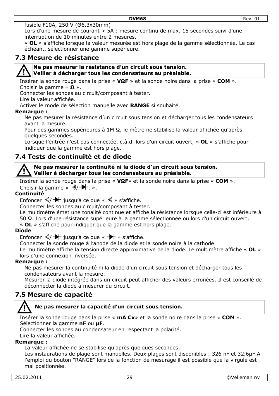 Velleman DVM68 User Manual | Page 29 / 55