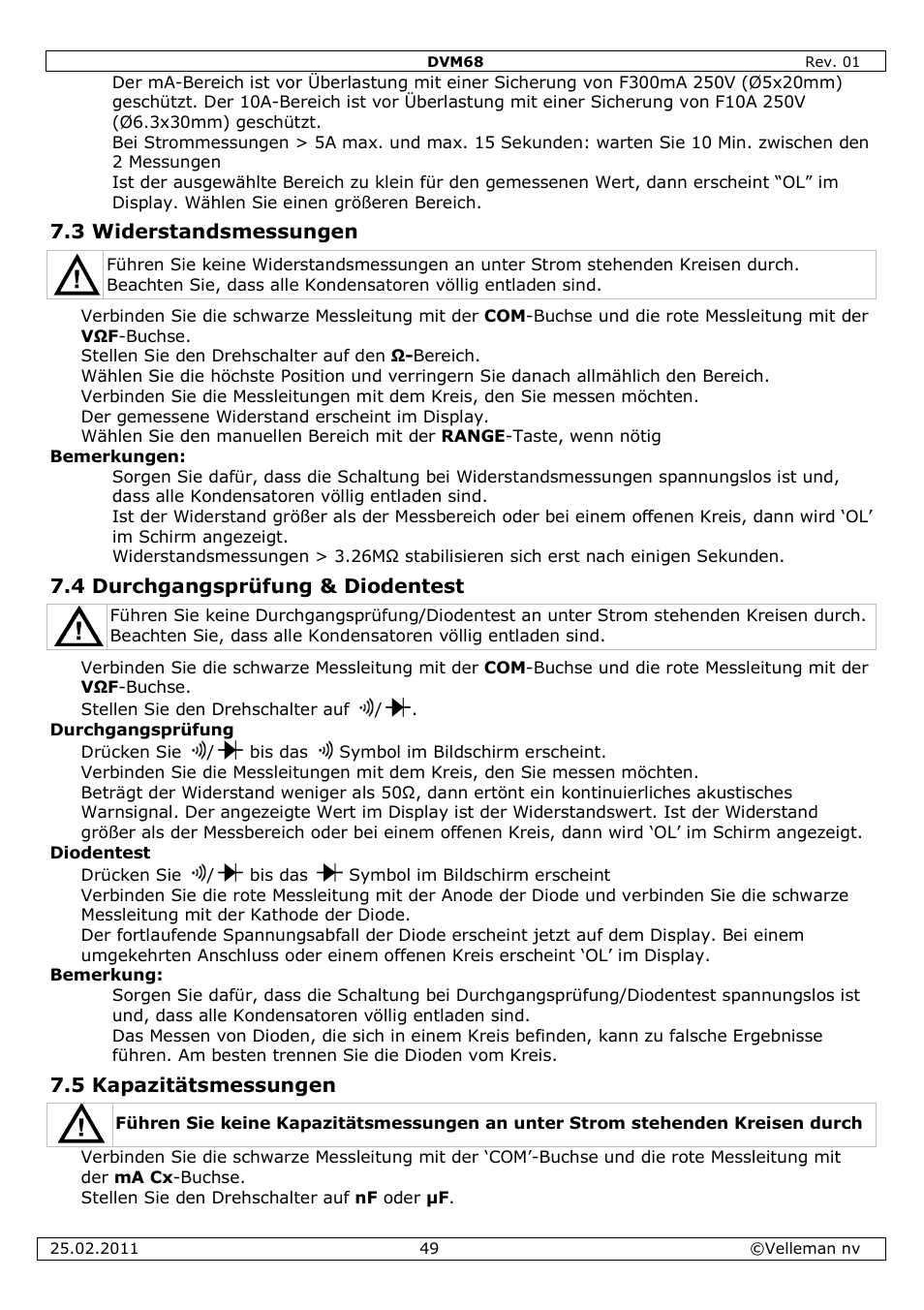 Velleman DVM68 User Manual | Page 49 / 55