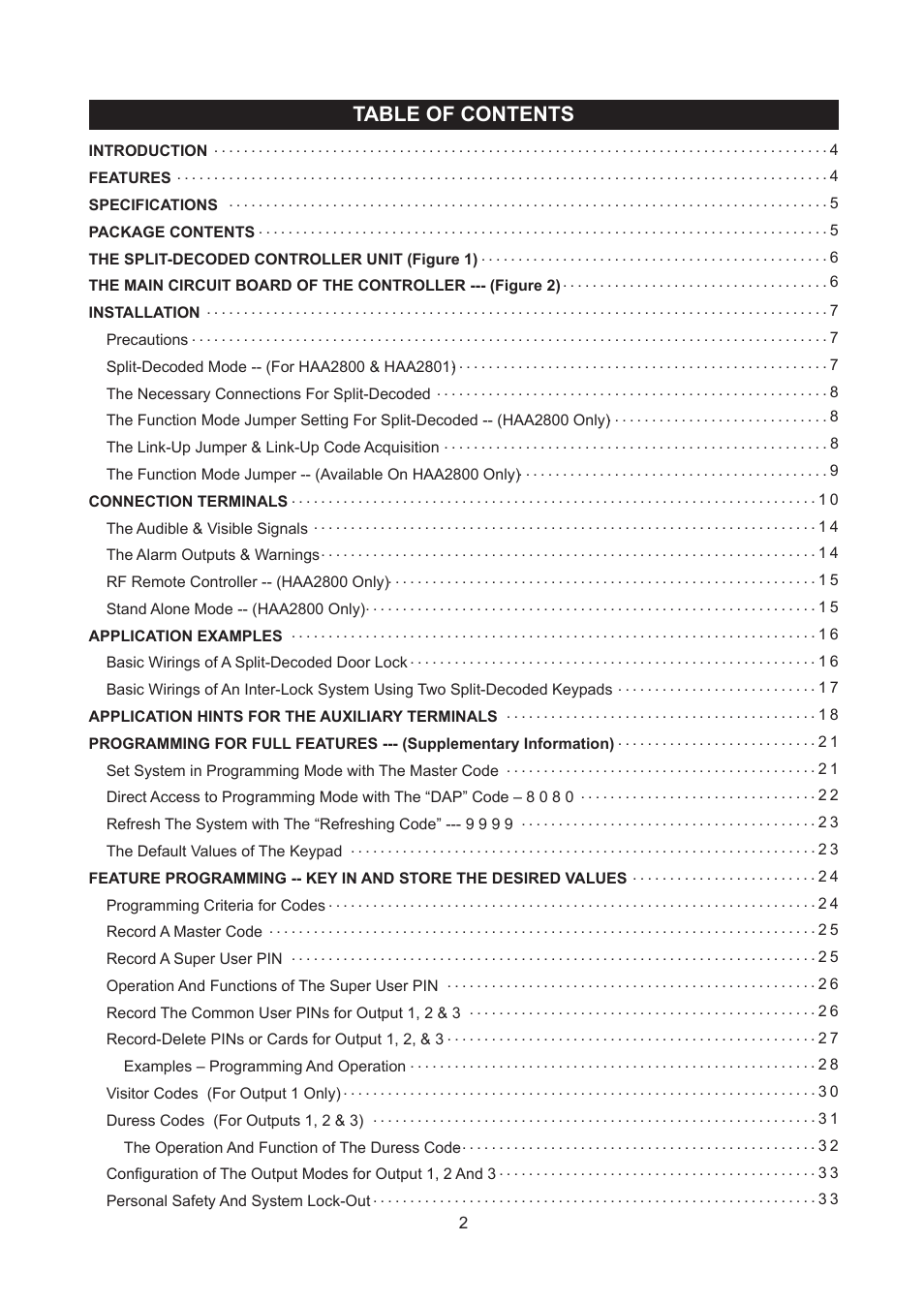 Velleman HAA2801 User Manual | Page 2 / 42