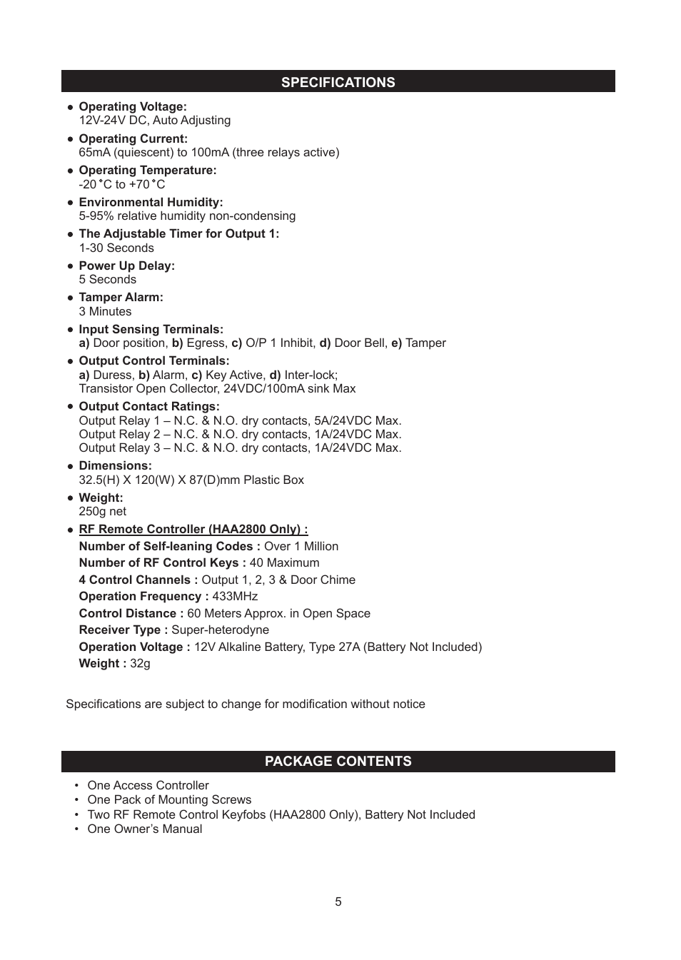 Velleman HAA2801 User Manual | Page 5 / 42