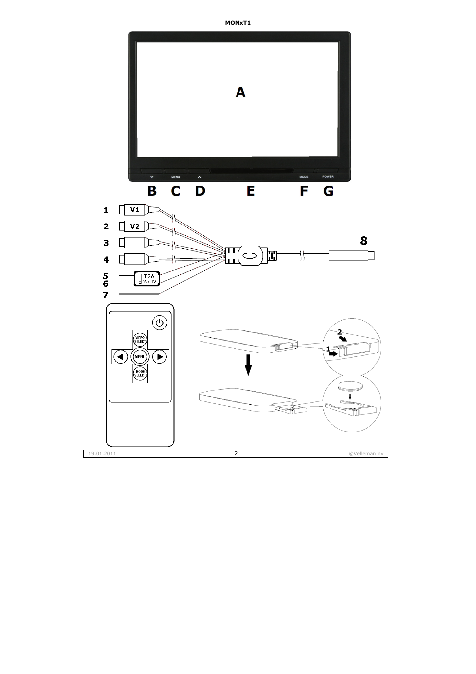 Velleman MON7T1 User Manual | Page 2 / 18