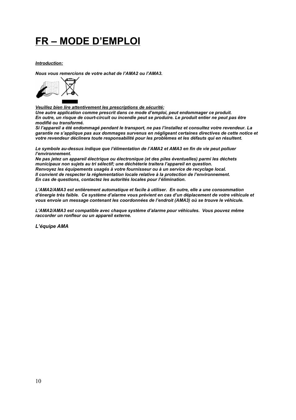 Fr – mode d’emploi | Velleman HAMGSMGPS User Manual | Page 11 / 47