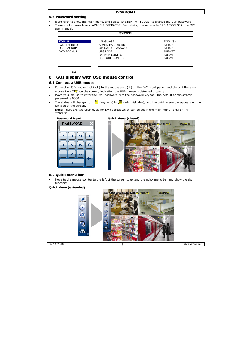 Gui display with usb mouse control | Velleman IVSPROM1 User Manual | Page 8 / 95