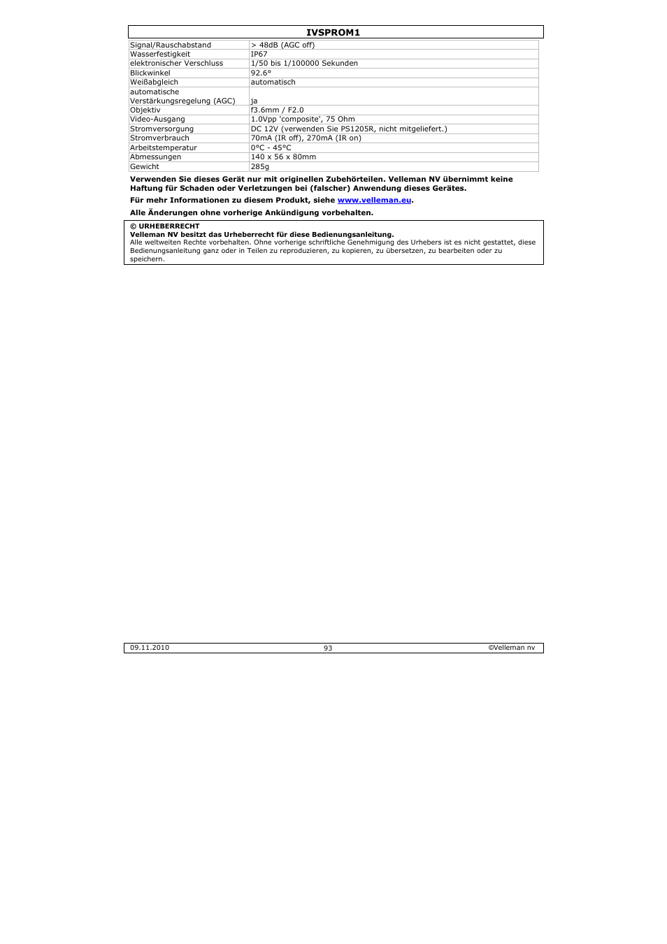 Velleman IVSPROM1 User Manual | Page 93 / 95