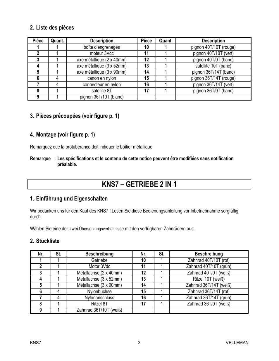 Kns7 – getriebe 2 in 1 | Velleman KNS7 User Manual | Page 3 / 4