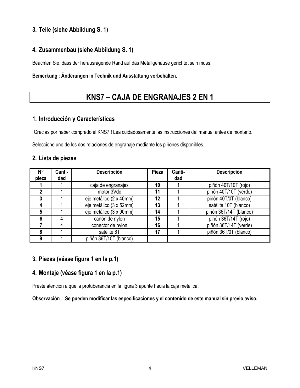 Kns7 – caja de engranajes 2 en 1 | Velleman KNS7 User Manual | Page 4 / 4