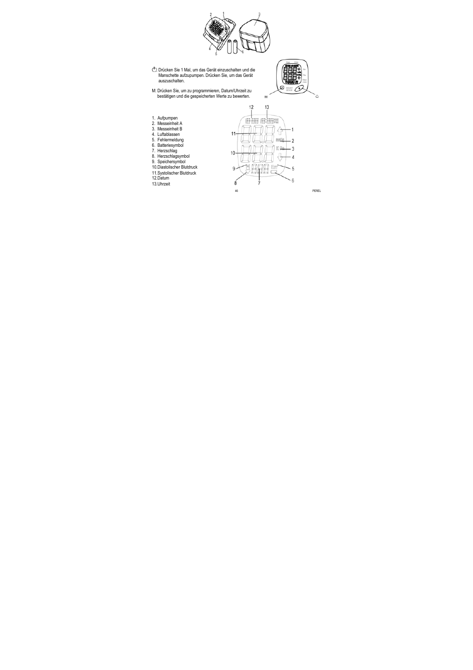 Bedienungstaste, Lcd-display | Velleman CBP1 User Manual | Page 46 / 64