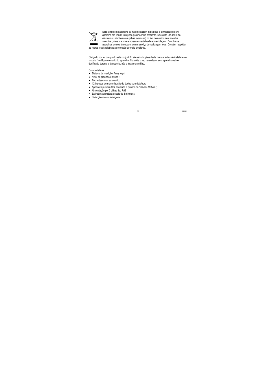 Cbp1 – tensiómetro digital de punho | Velleman CBP1 User Manual | Page 53 / 64