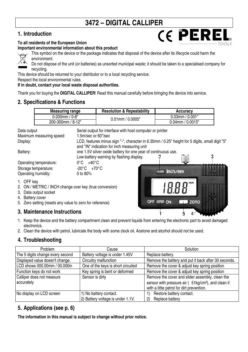 Velleman 3472 User Manual | 6 pages