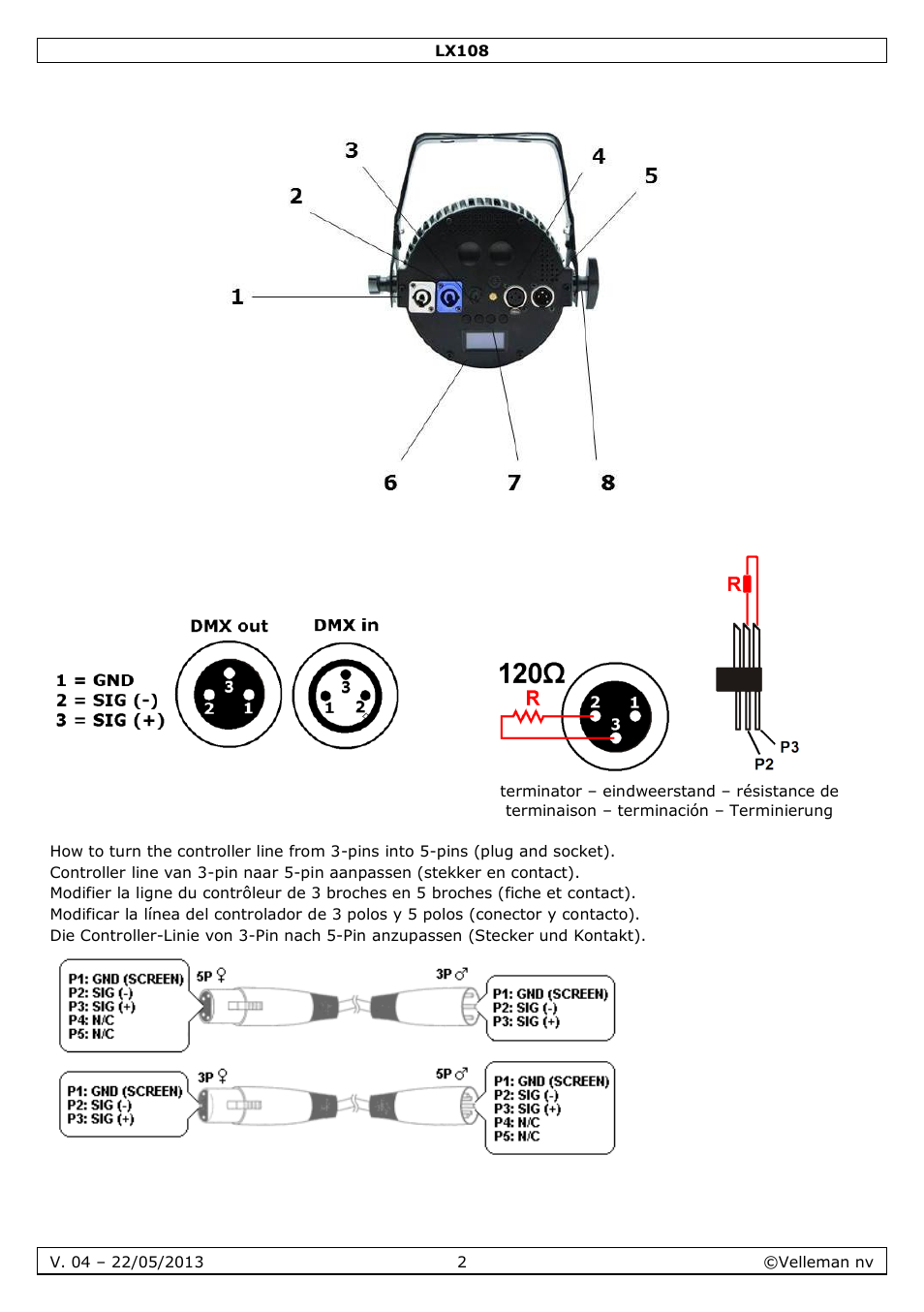 Velleman LX108 User Manual | Page 2 / 37