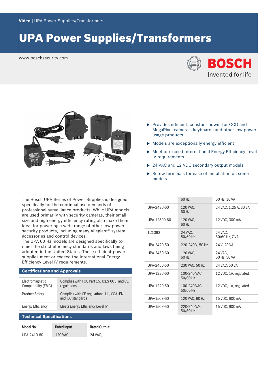 Velleman BOSCH01 Power adapter User Manual | 8 pages