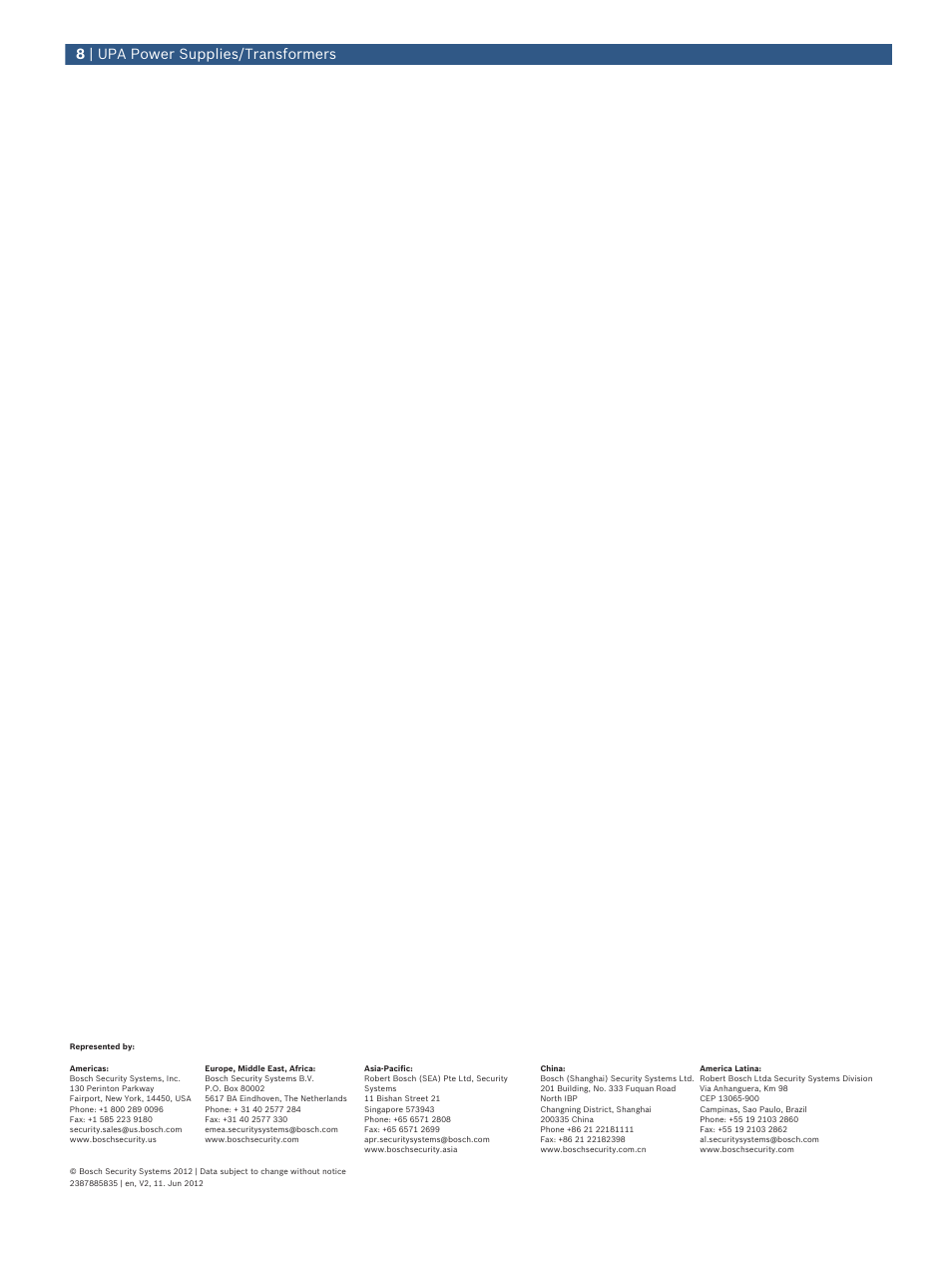 8 | upa power supplies/transformers | Velleman BOSCH01 Power adapter User Manual | Page 8 / 8