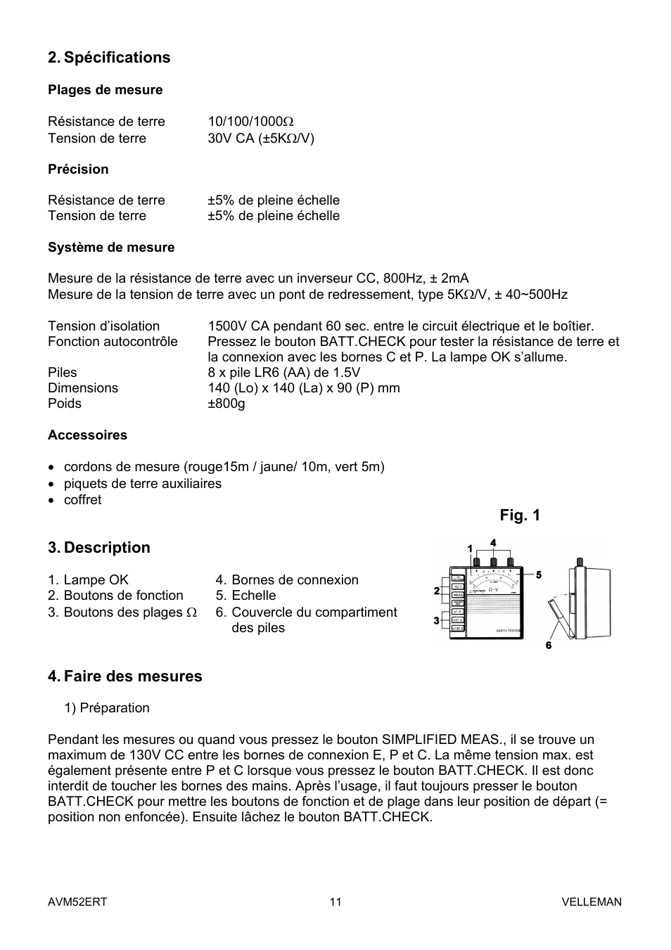 Velleman AVM52ERT User Manual | Page 11 / 39