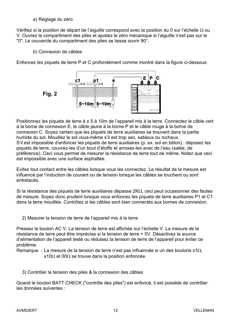 Velleman AVM52ERT User Manual | Page 12 / 39