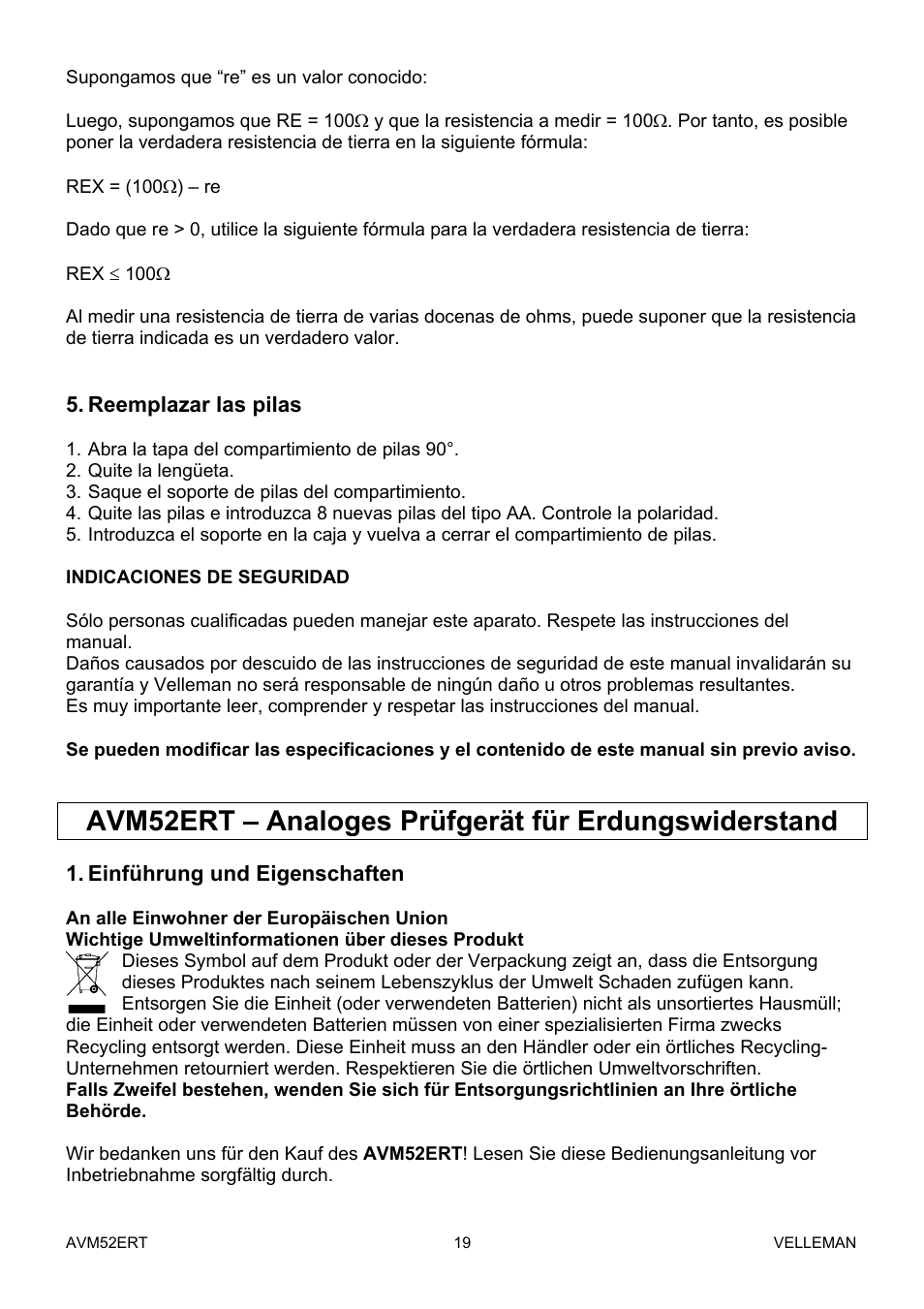 Velleman AVM52ERT User Manual | Page 19 / 39