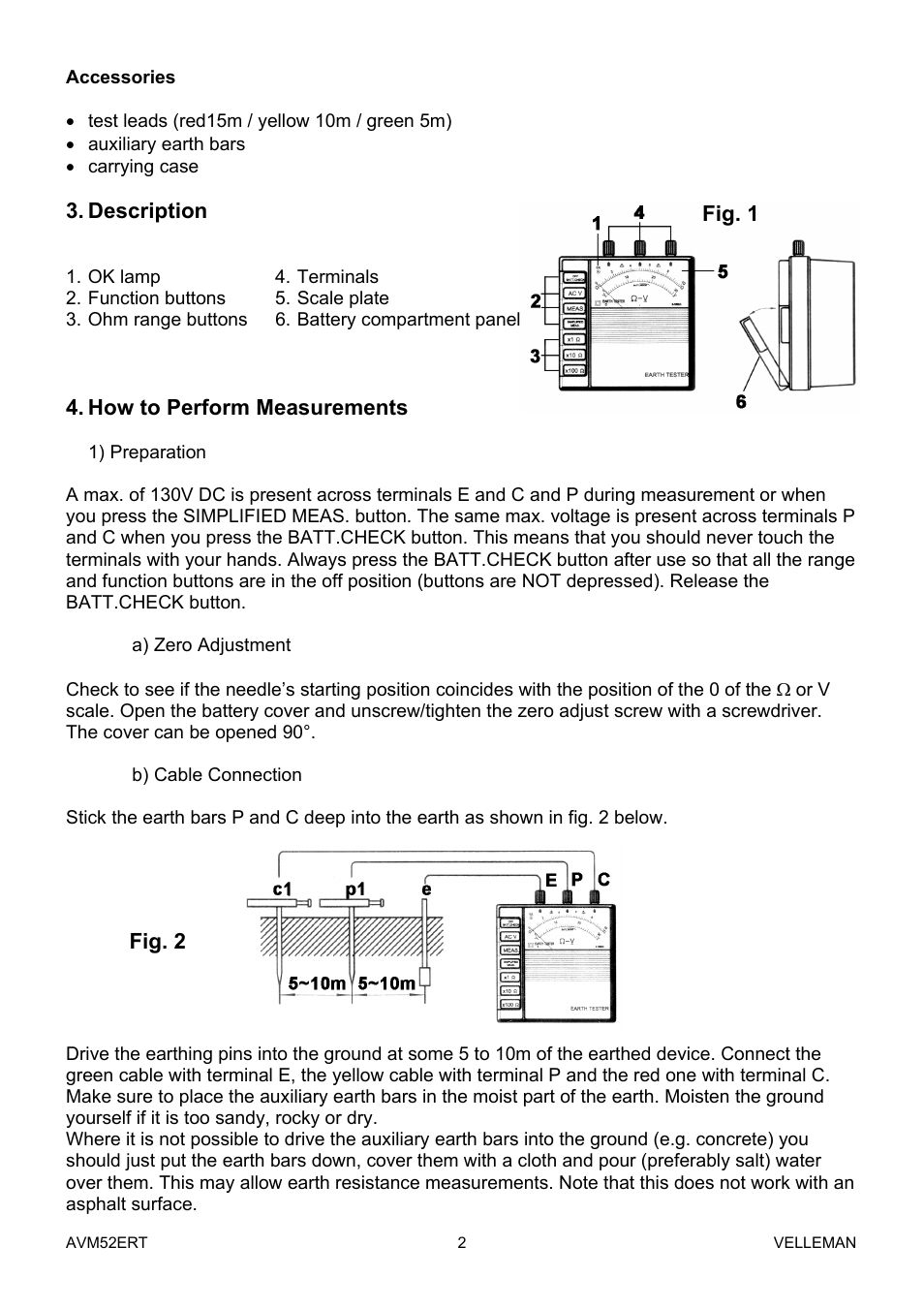 Velleman AVM52ERT User Manual | Page 2 / 39