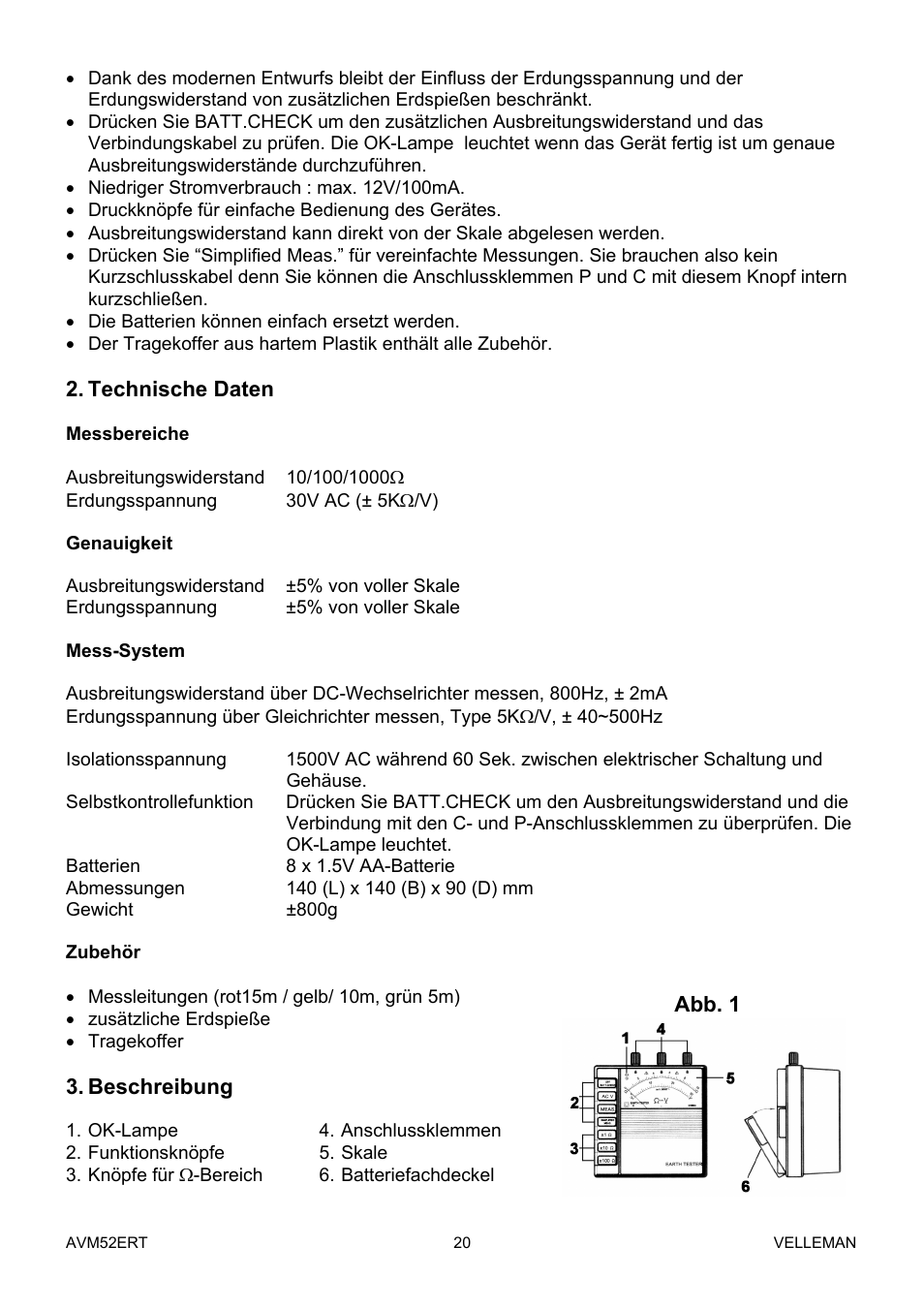 Velleman AVM52ERT User Manual | Page 20 / 39