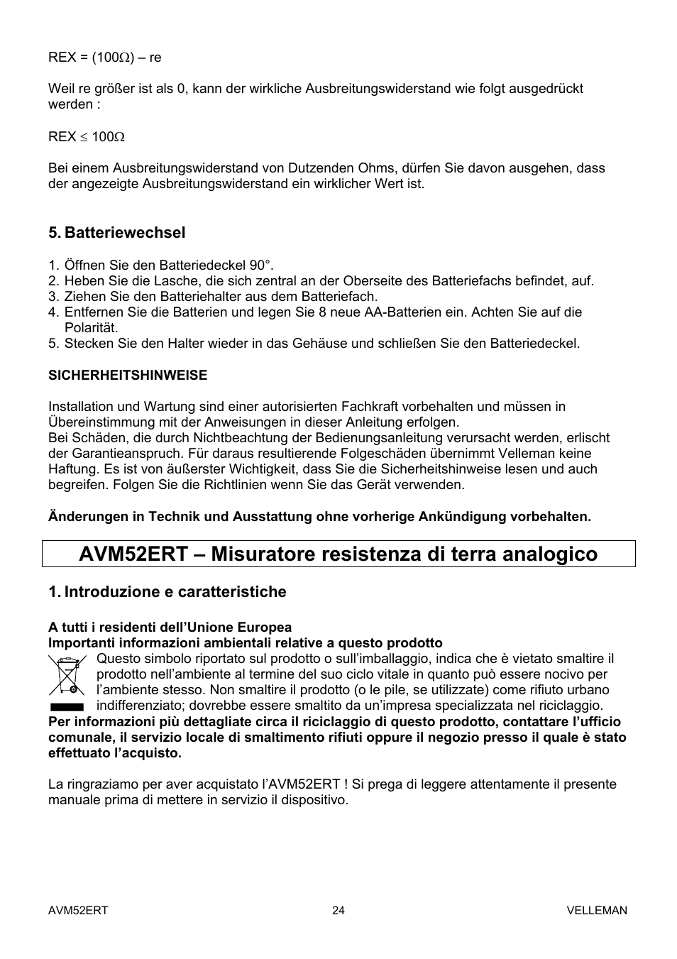 Velleman AVM52ERT User Manual | Page 24 / 39
