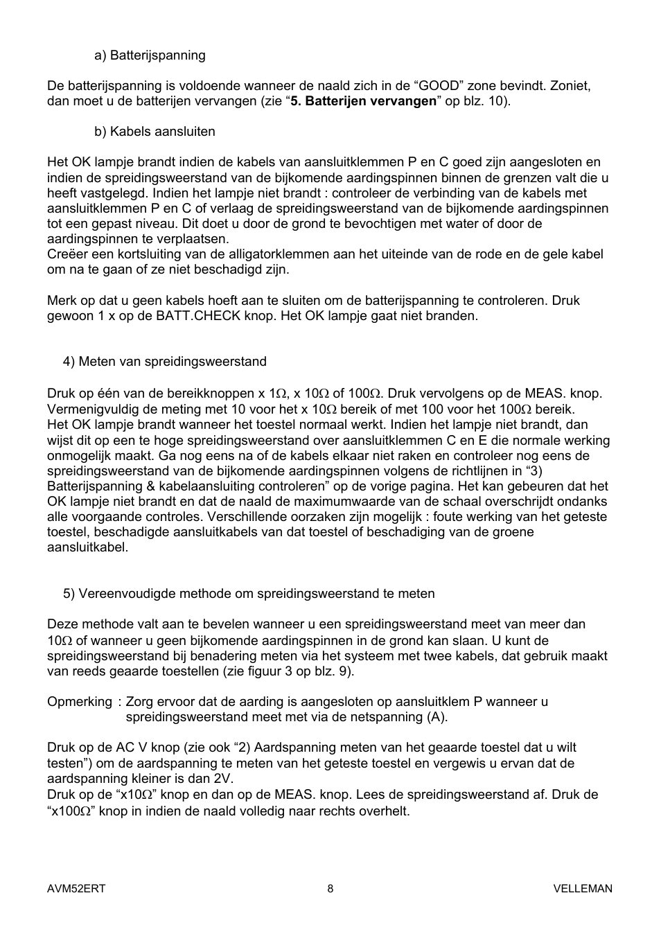 Velleman AVM52ERT User Manual | Page 8 / 39