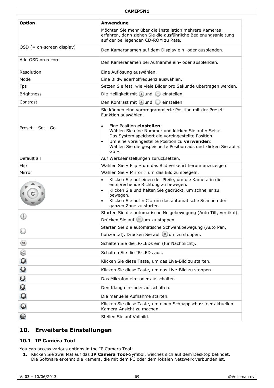 Erweiterte einstellungen, 1 ip camera tool | Velleman CAMIP5N1 User manual User Manual | Page 69 / 114