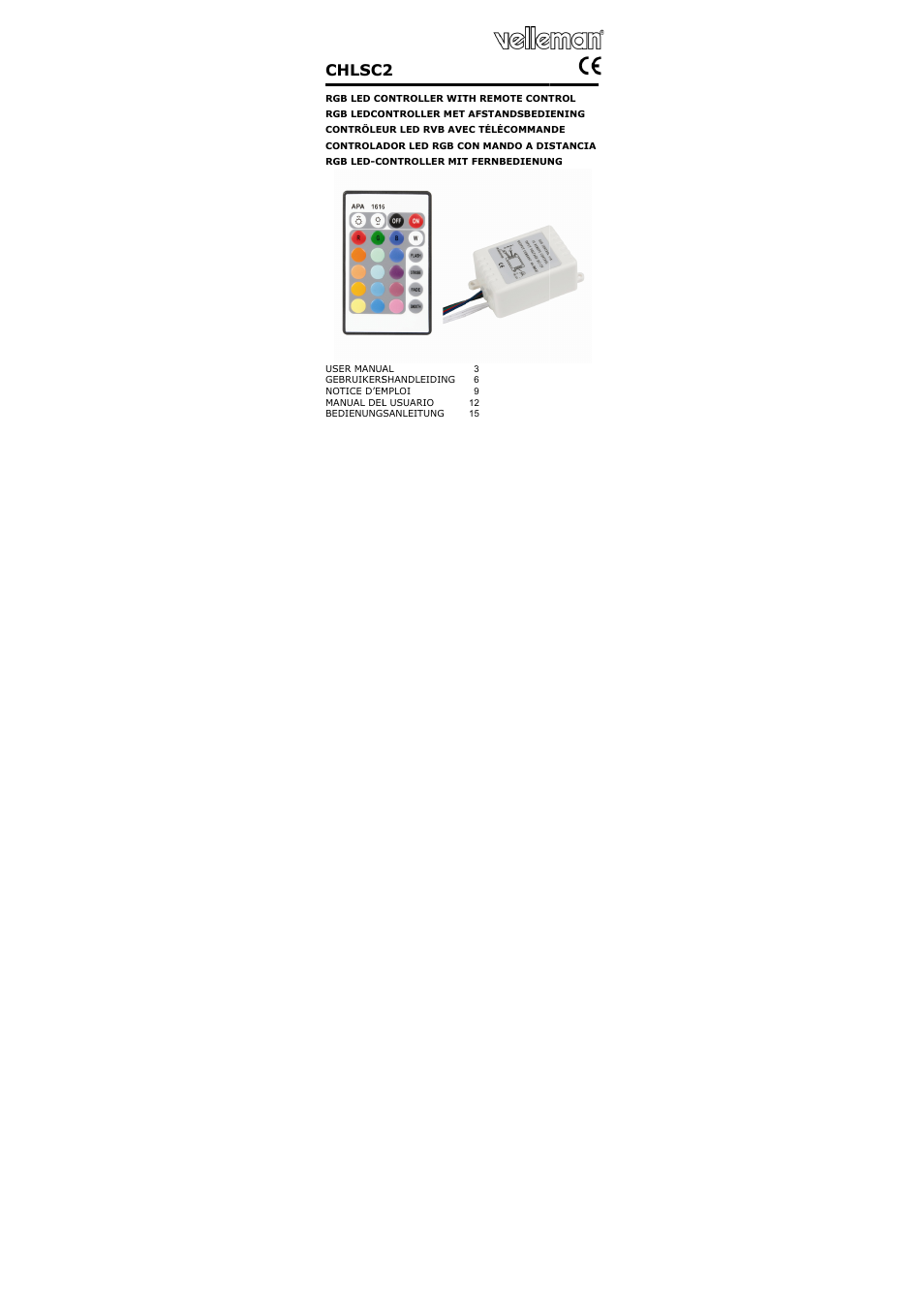 Velleman CHLSC2 User Manual | 22 pages