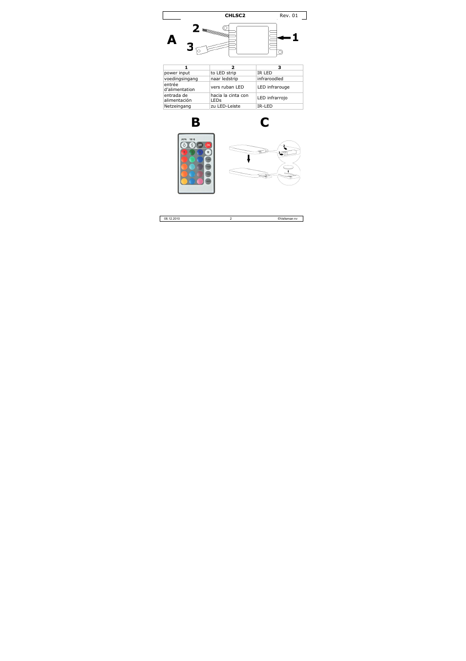 Velleman CHLSC2 User Manual | Page 2 / 22