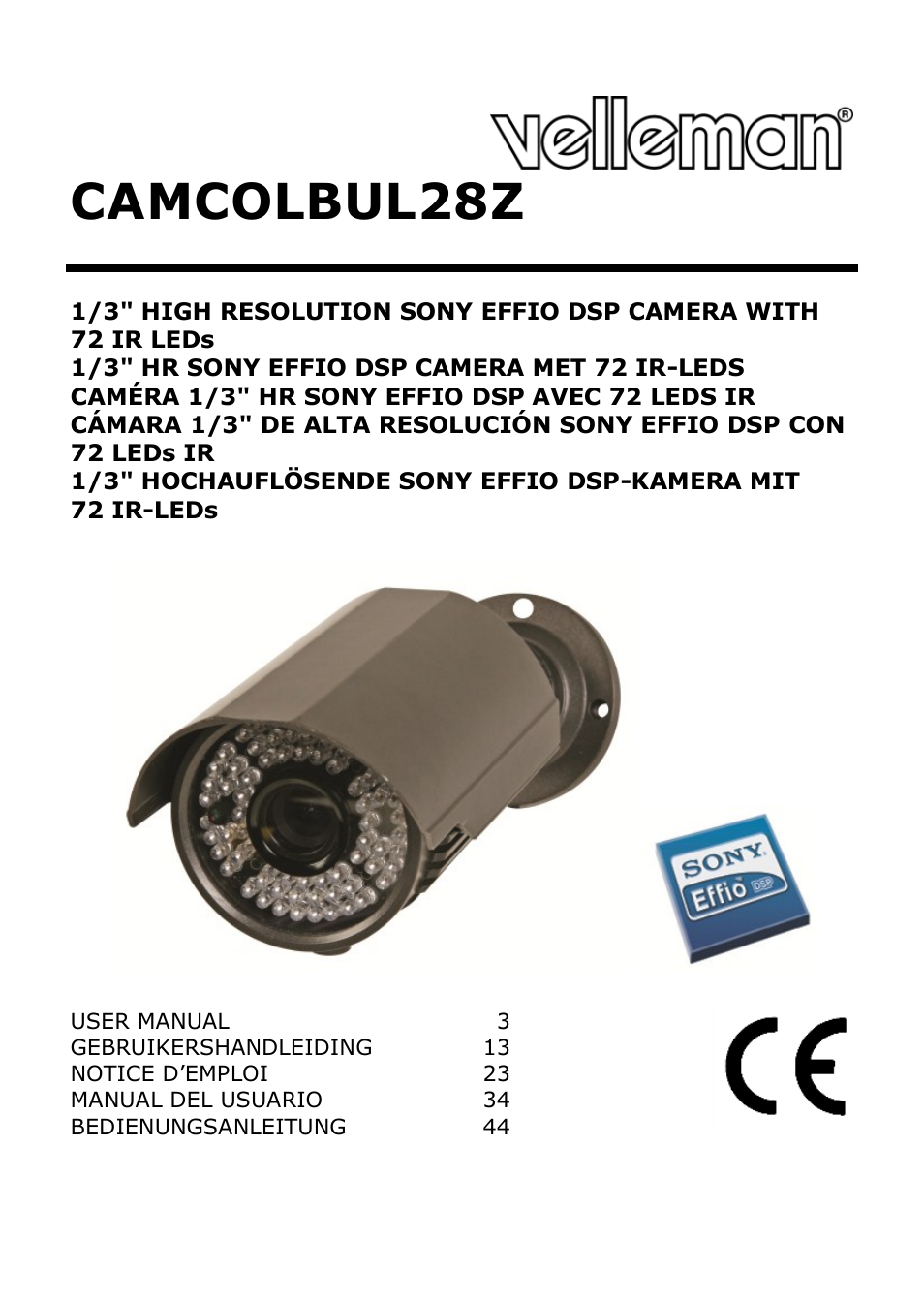 Velleman CAMCOLBUL28Z User Manual | 56 pages