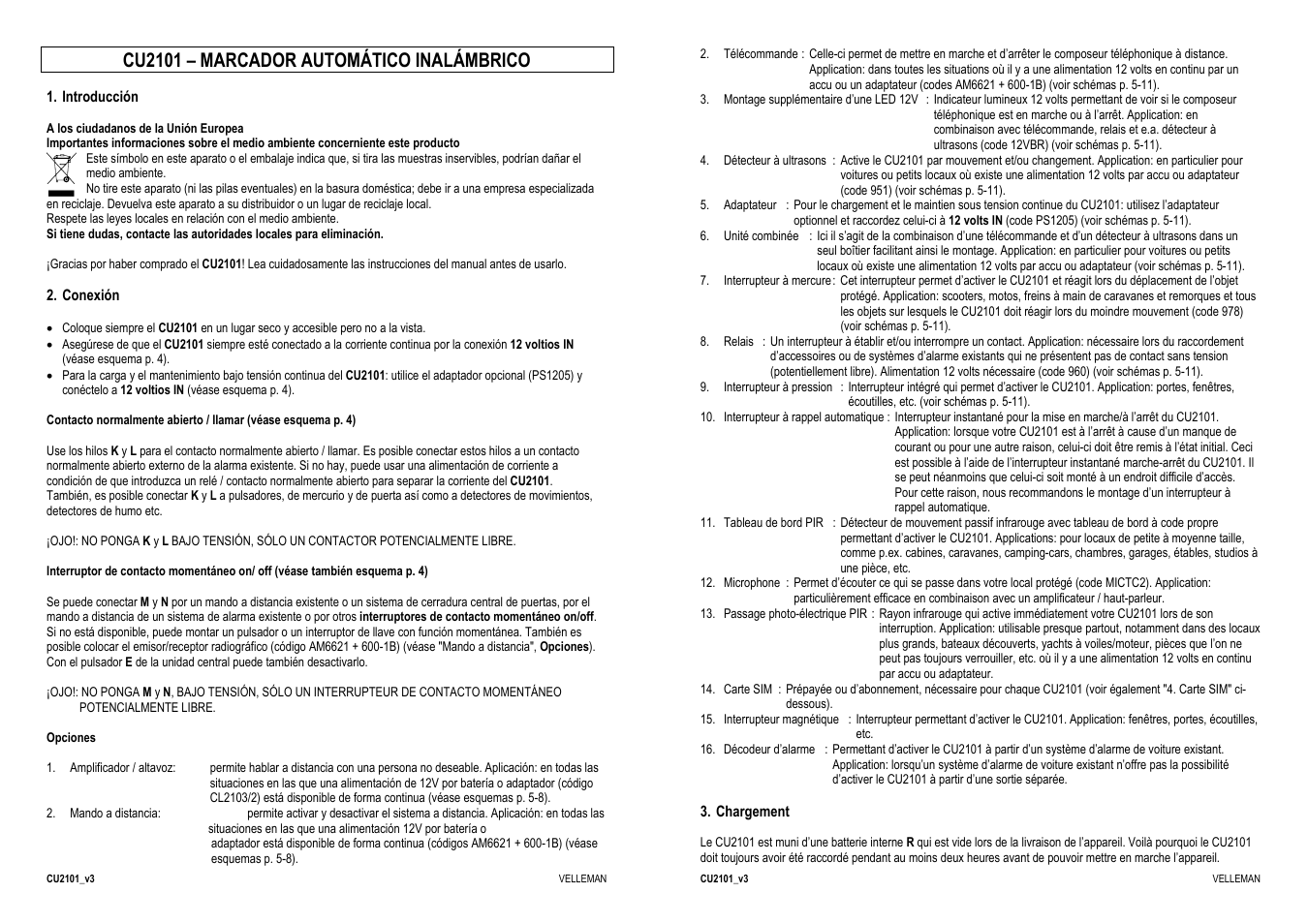 Cu2101 – marcador automático inalámbrico | Velleman CU2101 User Manual | Page 19 / 22