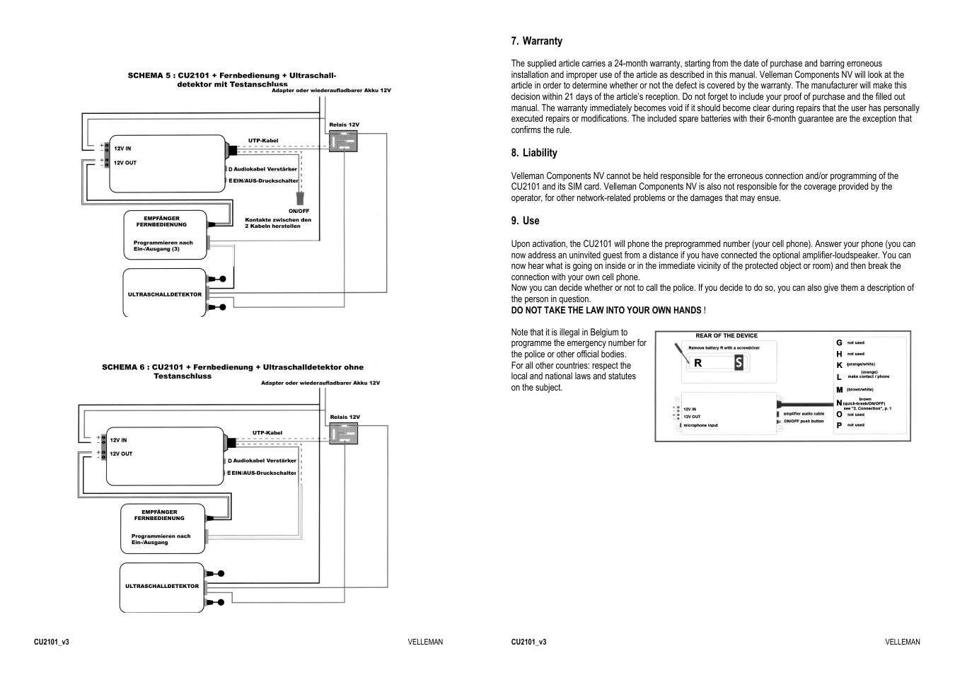 Velleman CU2101 User Manual | Page 5 / 22