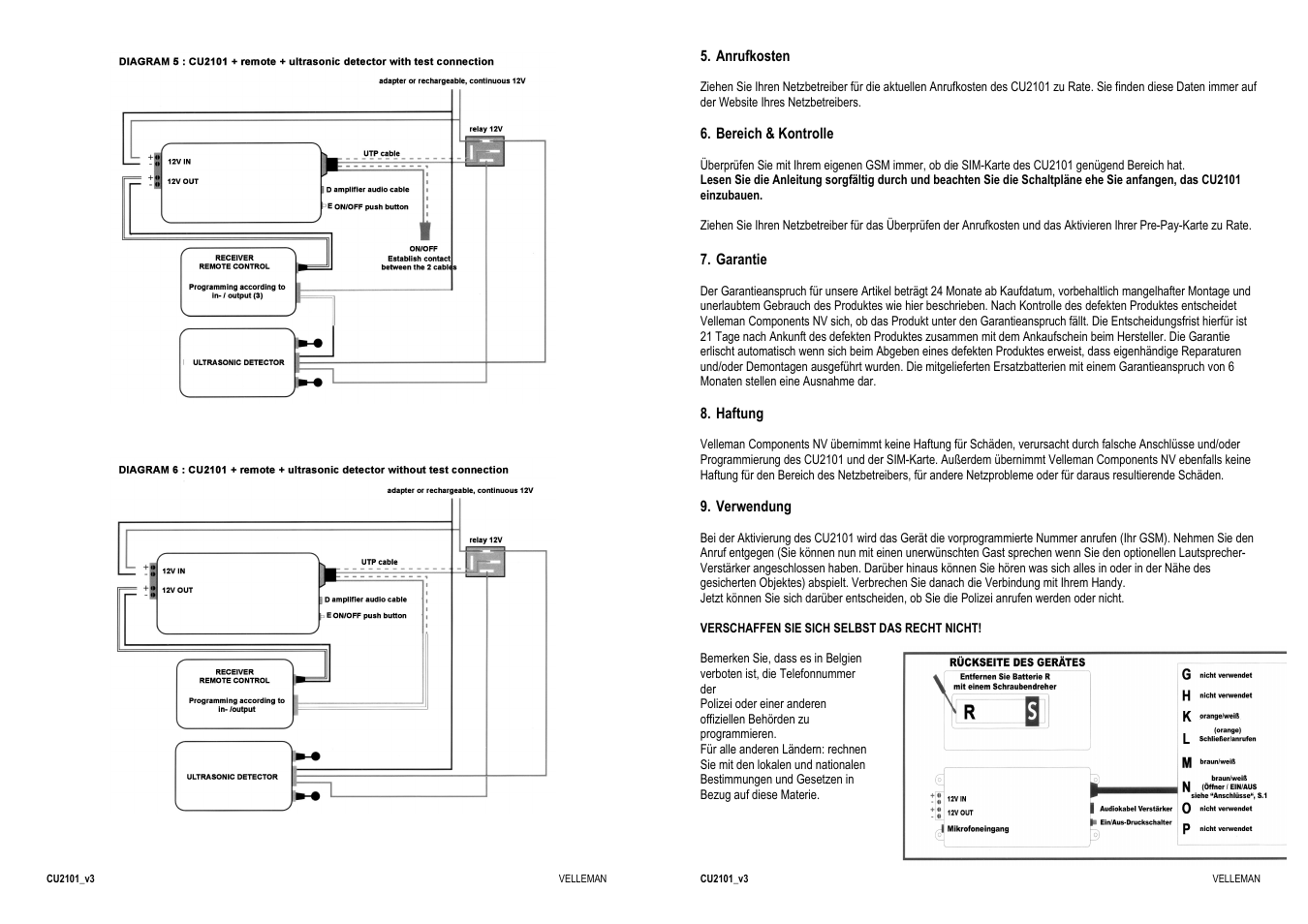 Velleman CU2101 User Manual | Page 8 / 22