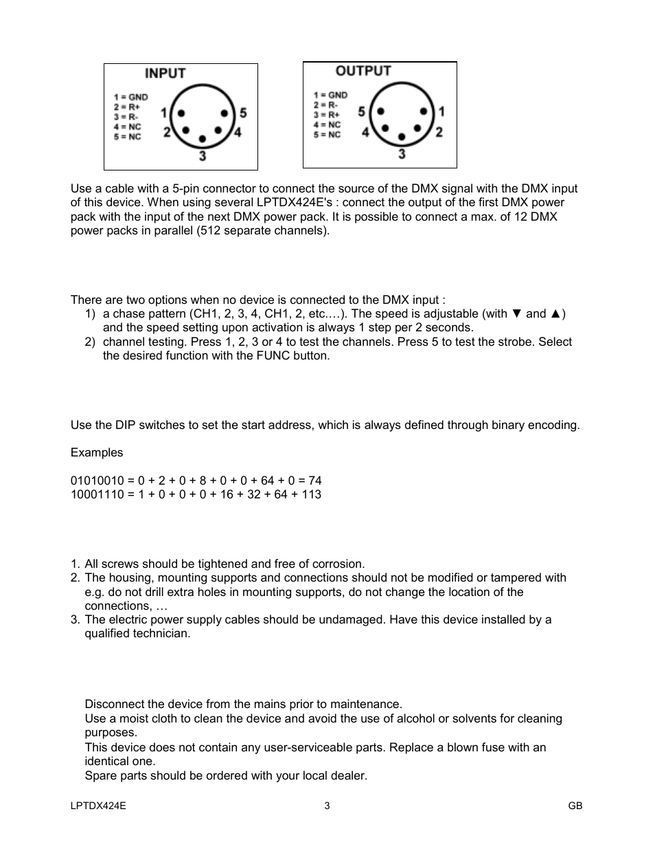 Velleman LPTDX424E User Manual | Page 3 / 4