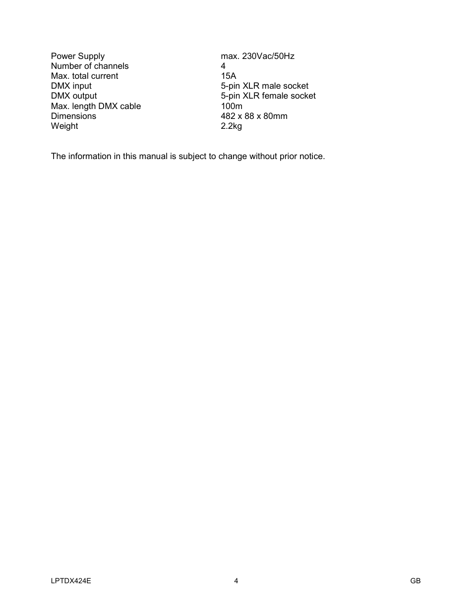 Velleman LPTDX424E User Manual | Page 4 / 4